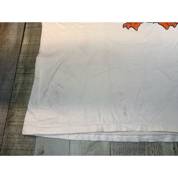 VINTAGE 1980s DUCK “SH*T HAPPENS” TOPHALF SINGLE STITCH POCKET T-SHIRT (Size:XL) - Picture 3 of 6